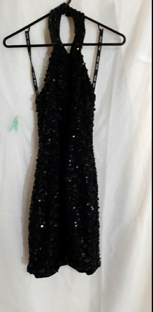 Zum zum vintage 80s black sequin dress